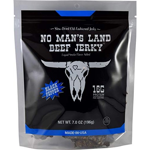 No Mans Land Black Pepper Beef Jerky High Protein Low Calorie L
