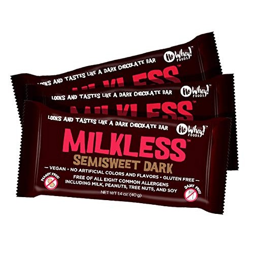 No Whey Foods - Semisweet Dark Milkless Chocolate Bars 3 Pack