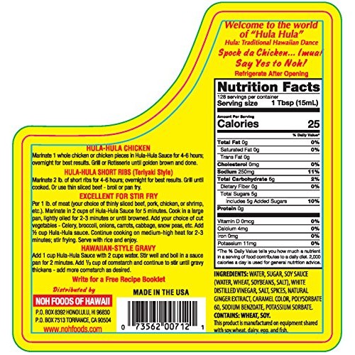 Noh Foods Of Hawaii Hula Hula Sauce &Amp; Marinade, 64 Ounce