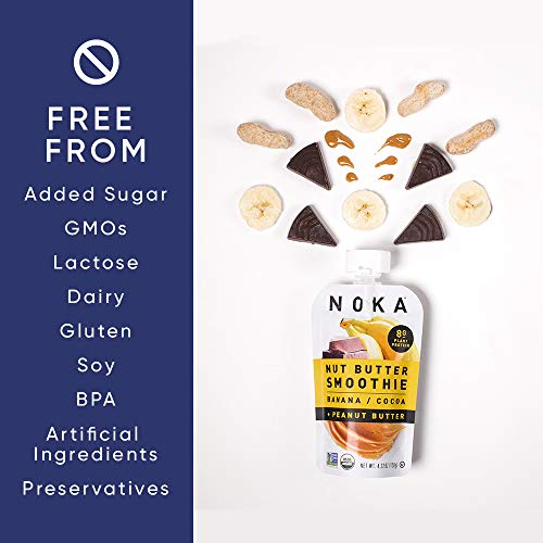 Noka Nut Butter Smoothie Pouches Banana Cocoa Peanut Butter 12