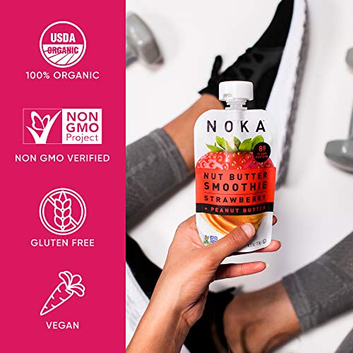 Noka Nut Butter Smoothie Pouches Strawberry Peanut Butter 6 Pa