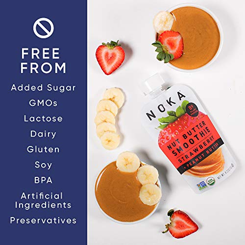 Noka Nut Butter Smoothie Pouches Strawberry Peanut Butter 6 Pa