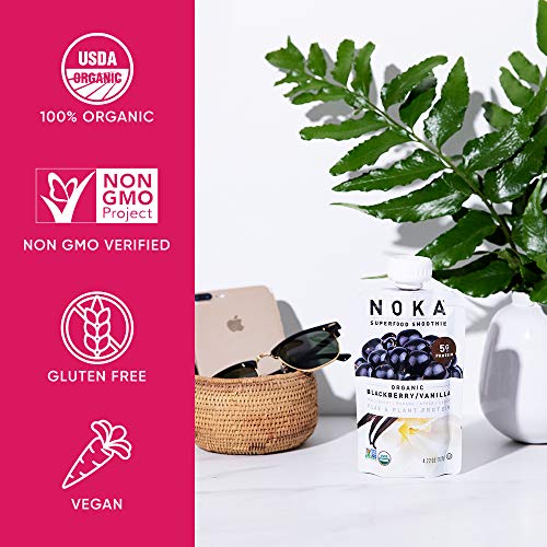 Noka Superfood Pouches Blackberry Vanilla 6 Pack | 100% Organi