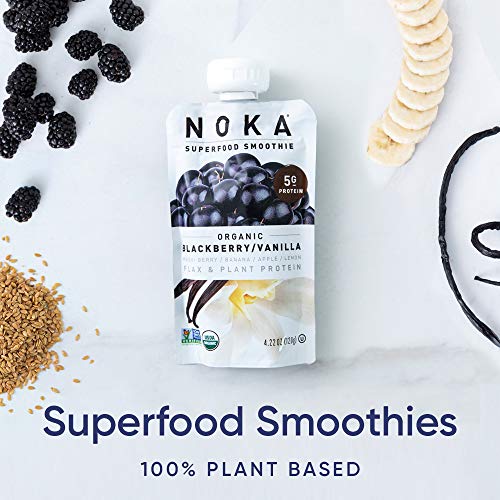 Noka Superfood Pouches Blackberry Vanilla 6 Pack | 100% Organi