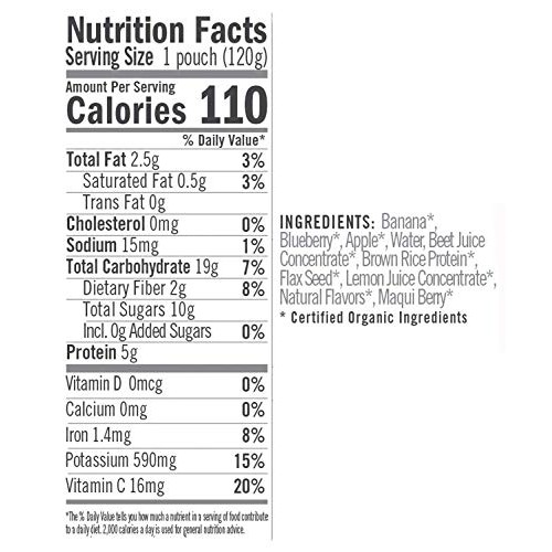 Noka Superfood Pouches Blueberry Beet 6 Pack | 100% Organic Fr