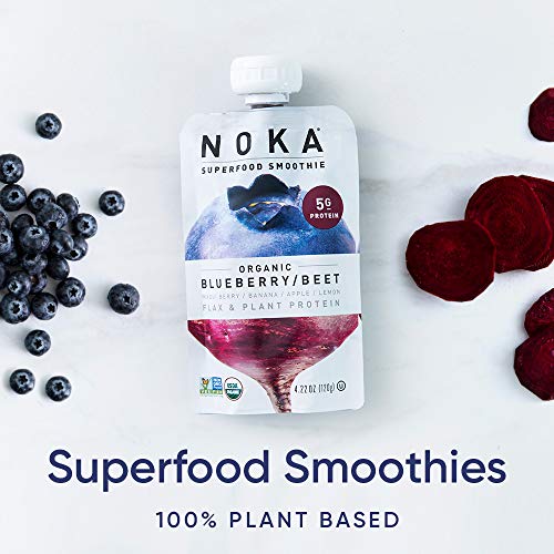 Noka Superfood Pouches Blueberry Beet 6 Pack | 100% Organic Fr