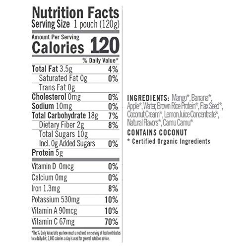 Noka Superfood Pouches Mango Coconut 12 Pack | 100% Organic Fr