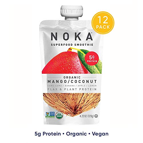Noka Superfood Pouches Mango Coconut 12 Pack | 100% Organic Fr