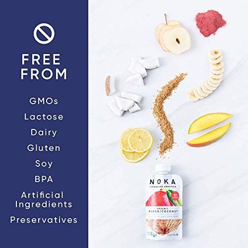 Noka Superfood Pouches Mango Coconut 6 Pack | 100% Organic Fru