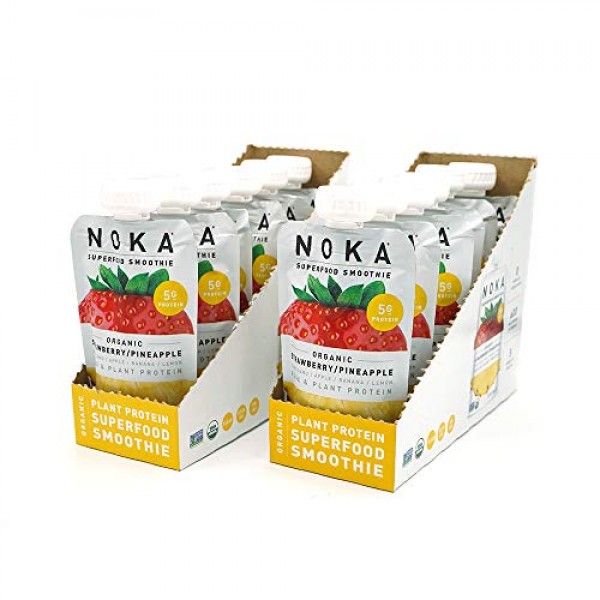 Noka Superfood Pouches Strawberry Pineapple 12 Pack | 100% Org