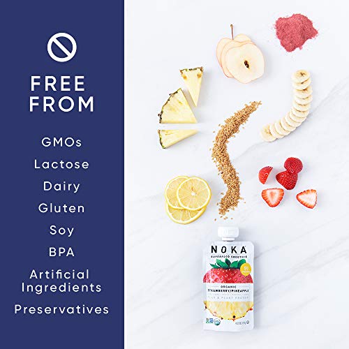 Noka Superfood Pouches Strawberry Pineapple 6 Pack | 100% Orga