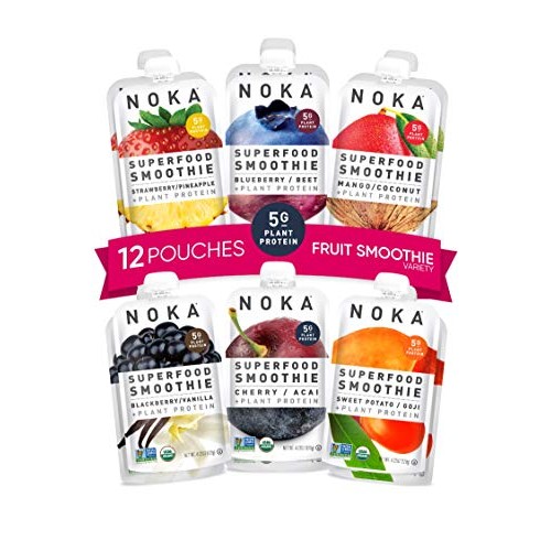 Noka Superfood Smoothie Pouches 12 Pack Variety | 100% Organic
