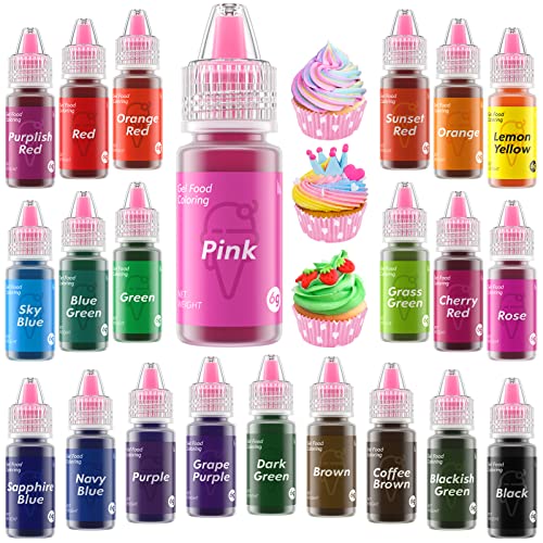 Gel Food Coloring Set - 22 Concentrated Assorted Edible Colors f...
