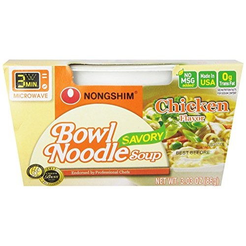 Nongshim Bowl Noodle Soup, Chicken, 3.03 Ounce Pack Of 12