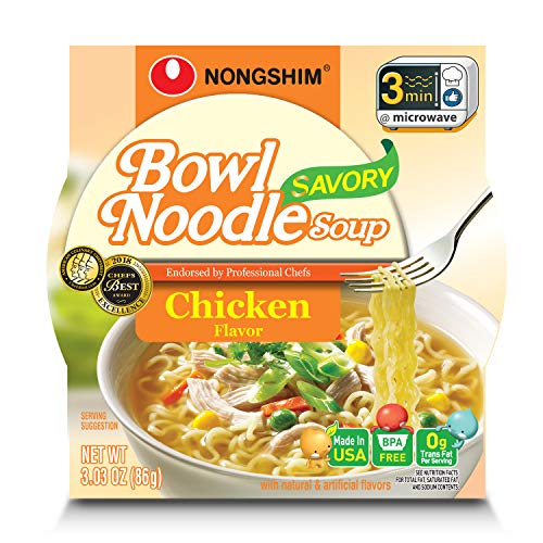 Nongshim Bowl Noodle Soup, Chicken, 3.03 Ounce Pack Of 12