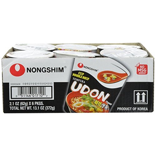 Nongshim Cup Noodle Soup, Tempura Udon, 2.1 Ounce Pack Of 6