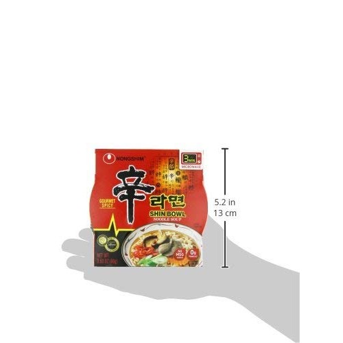 Nongshim Shin Bowl Noodle Soup, Gourmet Spicy, 3.03 Ounce Pack