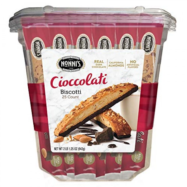 Nonnis Biscotti Value Pack With Larger Cookies, Cioccolati, 25C