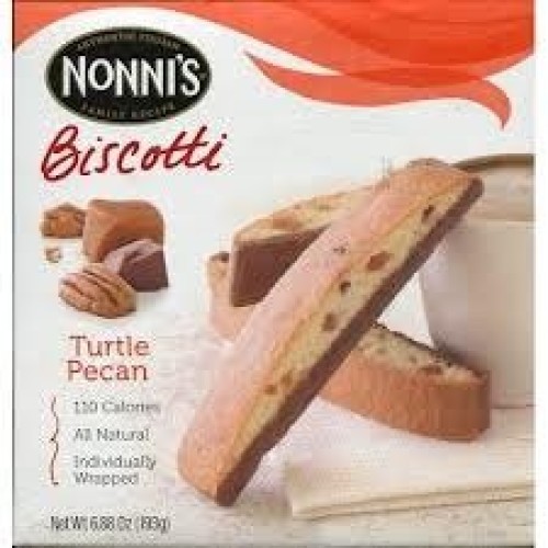 Nonnis Biscotti Turtle Pecan 6.88 Oz. Box Of 8 Individually Wra