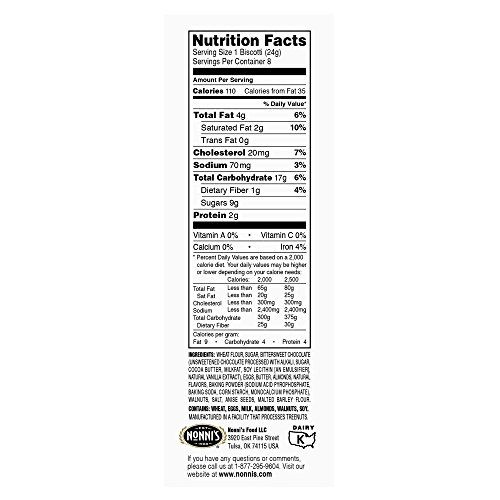 Nonnis Biscotti, Cioccolati, 8 Count, 6.88 Ounce