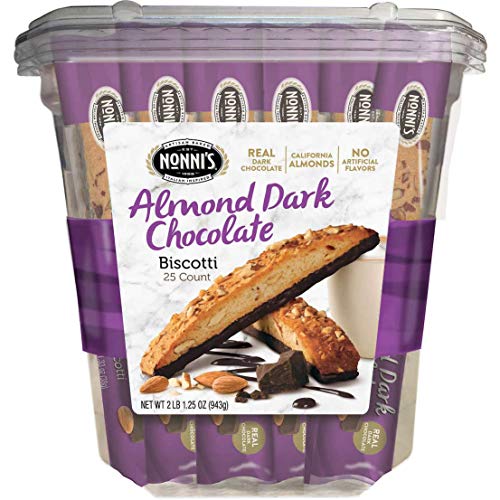NONNIS Biscotti Dark Chocolate Almond, 25 Count