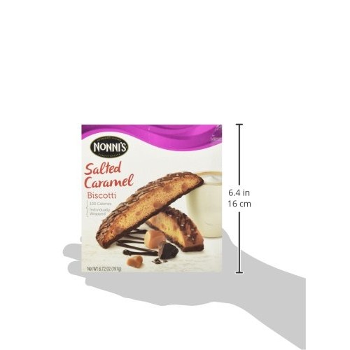 Nonnis Biscotti, Salted Caramel, 8 Count, 6.72 Ounce