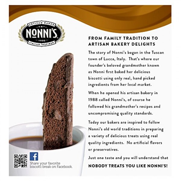 Nonnis Biscotti, Triple Chocolate, 8 Count, 6.88 Ounce