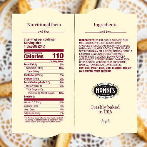 Nonnis Cioccolati Almond Biscotti Italian Cookies - 6 Boxes Bis...