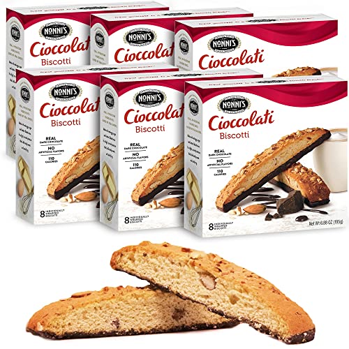 Nonnis Cioccolati Almond Biscotti Italian Cookies - 6 Boxes Bis...