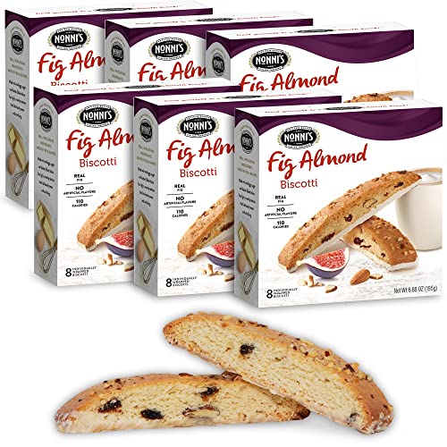 Nonnis Fig Almond Biscotti Italian Cookies - 6 Boxes - Biscotti...