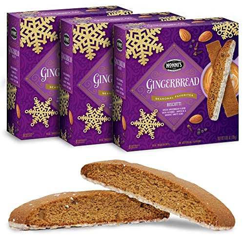 Nonnis Gingerbread Biscotti Holiday Cookies - 3 Boxes Gingerbre...