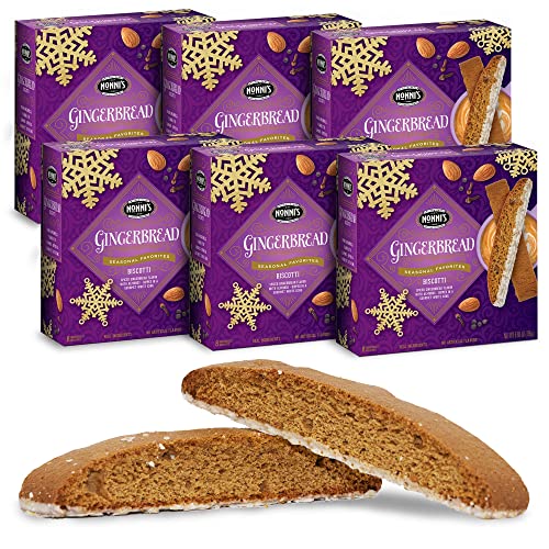 Nonnis Gingerbread Biscotti Holiday Cookies - 6 Boxes Gingerbre...