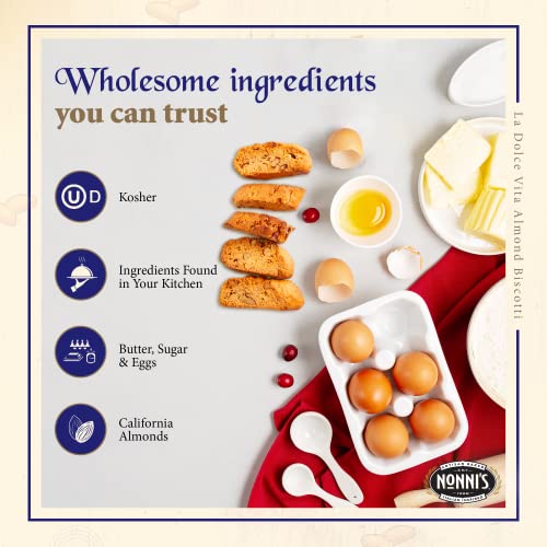 Nonnis La Dolce Vita Almond Biscotti - 2 Tubs - 34oz of Biscott...