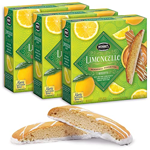 Nonnis Limoncello Biscotti Italian Cookies - 3 Boxes Zesty Lemo...