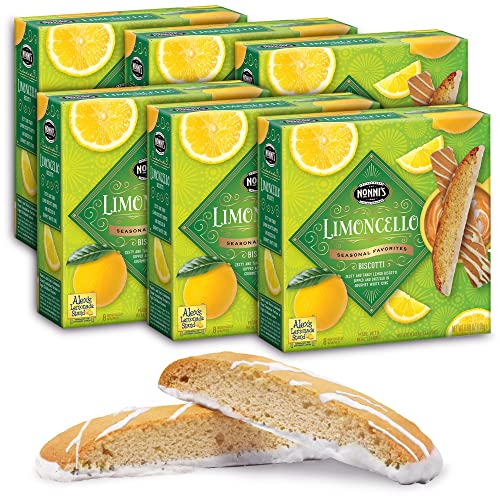 Nonnis Limoncello Biscotti Italian Cookies - 6 Boxes Zesty Lemo...