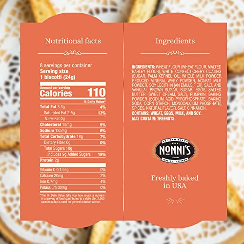 Nonnis Pumpkin Spice Biscotti Holiday Cookies - 6 Boxes Pumpkin...