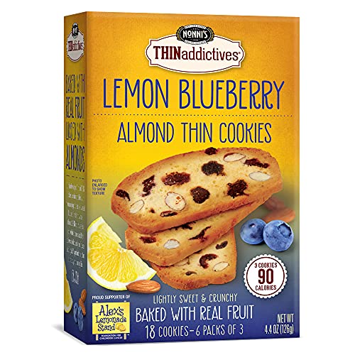 Nonnis Thinaddictives Lemon Blueberry Almond Thin Cookies New F