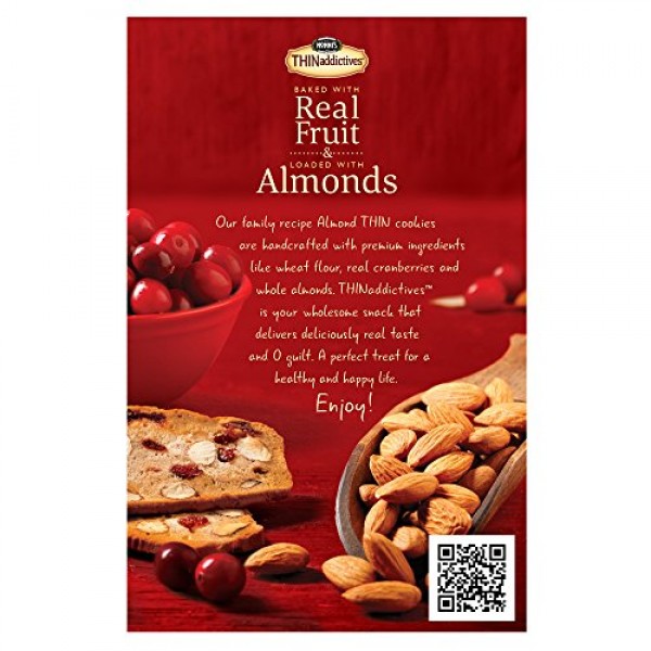 Nonnis THINaddictives, Thin Cookies, Cranberry Almond, 6 Count,...