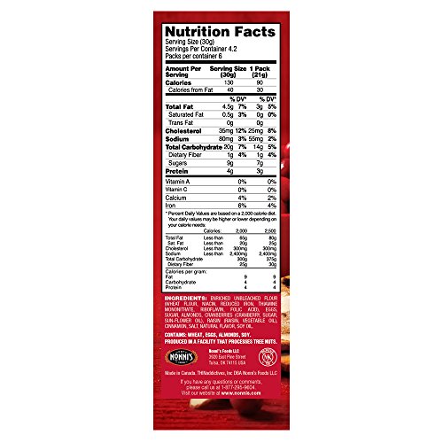 Nonnis Thinaddictives, Thin Cookies, Cranberry Almond, 6 Count,