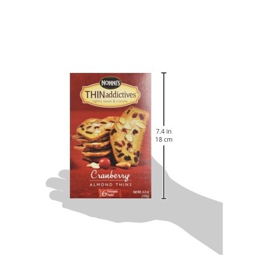 Nonnis Thinaddictives, Thin Cookies, Cranberry Almond, 6 Count,