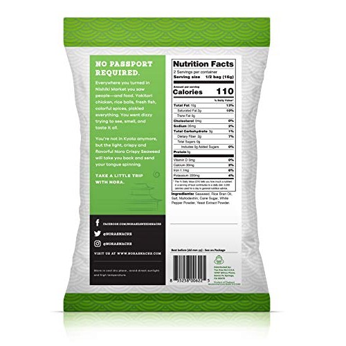 NORA SEAWEED SNACKS Crispy Original Seaweed Snack, 1.13 OZ