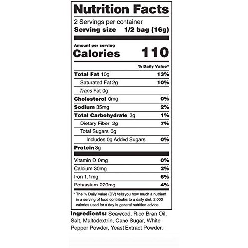 NORA SEAWEED SNACKS Crispy Original Seaweed Snack, 1.13 OZ