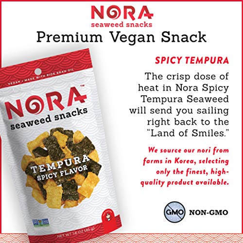 Spicy Tempura Crispy Seaweed Snacks By Nora | Asian Snack | Low-