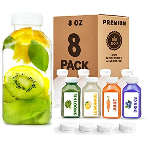 Norcalway 8 Oz Plastic Juice Bottles With Caps, Reusable Juice B... Norcalway 8 Oz Plastic Juice Bottles With Caps, Reusable Juice B...