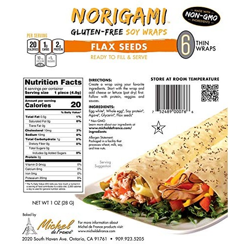 Norigami Non-Gmo Gluten-Free Soy Wraps Sesame Seeds, Soy Wraps C
