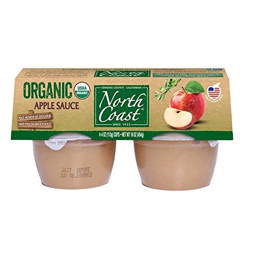 North Coast Organic Apple Sauce 4Ct, 4Oz Cups Pack Of 1