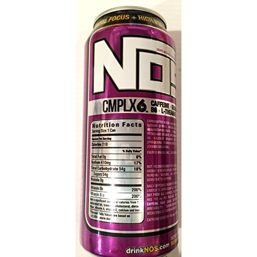 Nos High Performance Energy Drink - Grape - 16Fl Oz Pack Of 16
