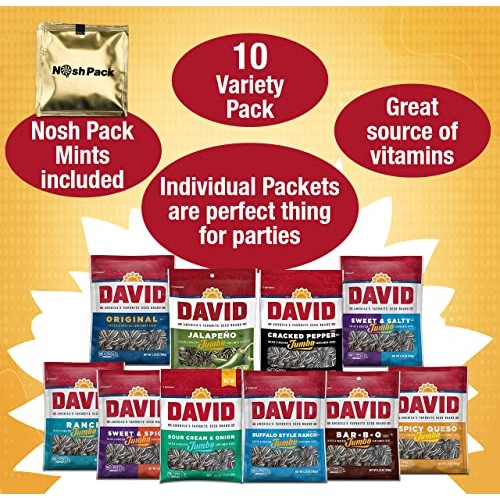 David Sunflower Seeds Jumbo Bulk - 10 Individual Davids Sun Flow...
