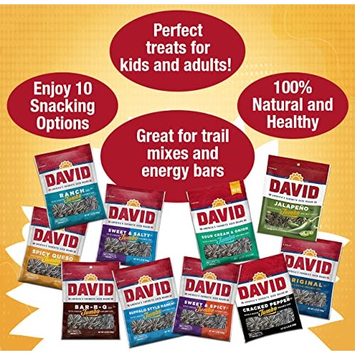 David Sunflower Seeds Jumbo Bulk - 10 Individual Davids Sun Flow...