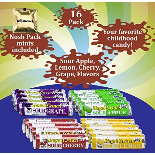 Regal Crown Candy Roll Assorted, 16 Pack Bulk Hard Candy Individ...